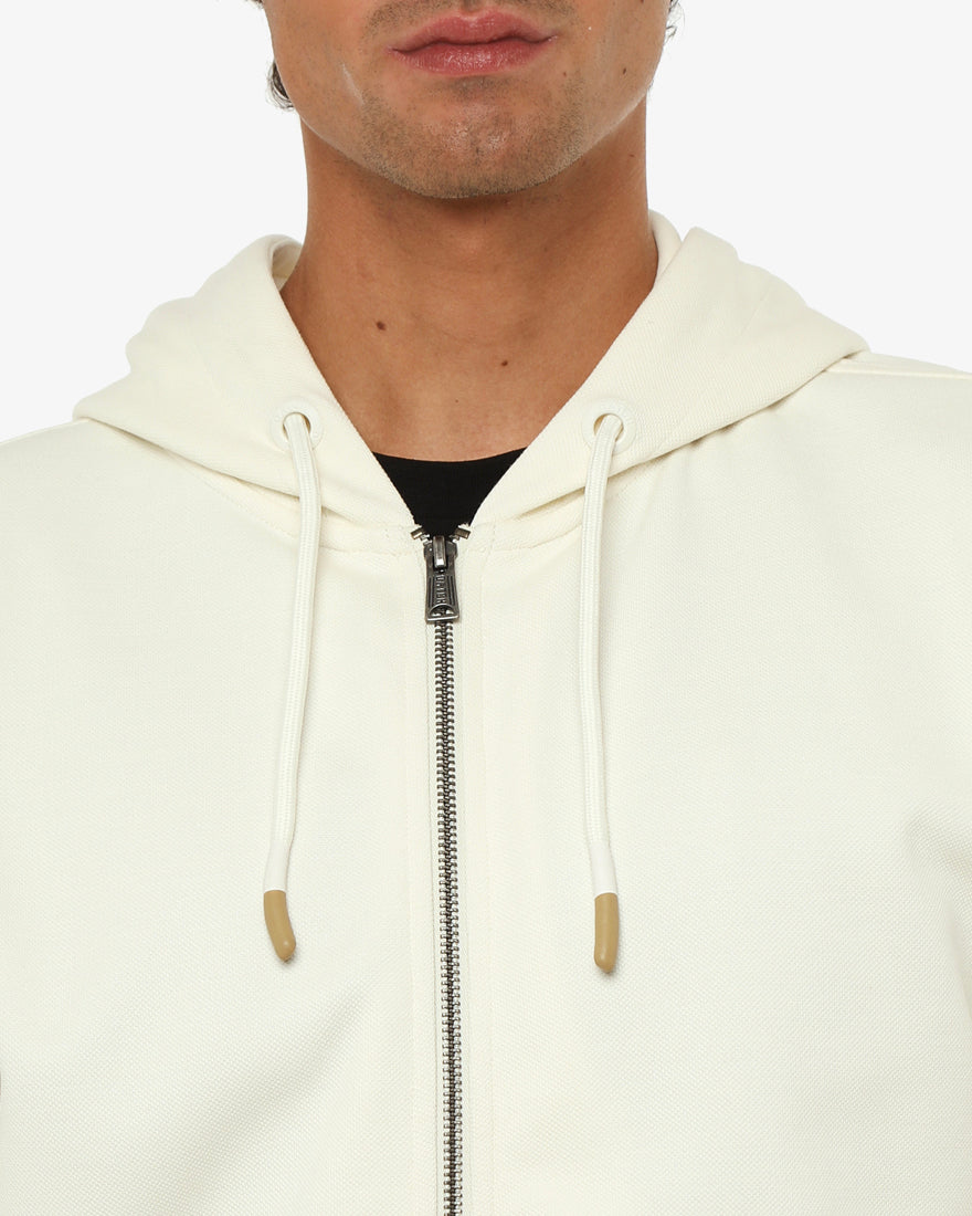 Felpa zip frontale, con cappuccio cotton