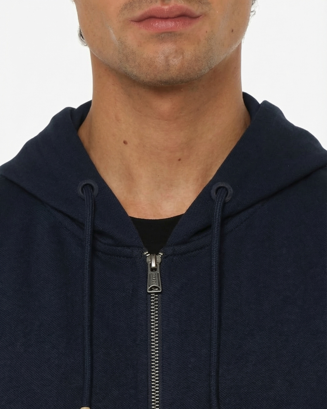 Felpa zip frontale, con cappuccio cotton