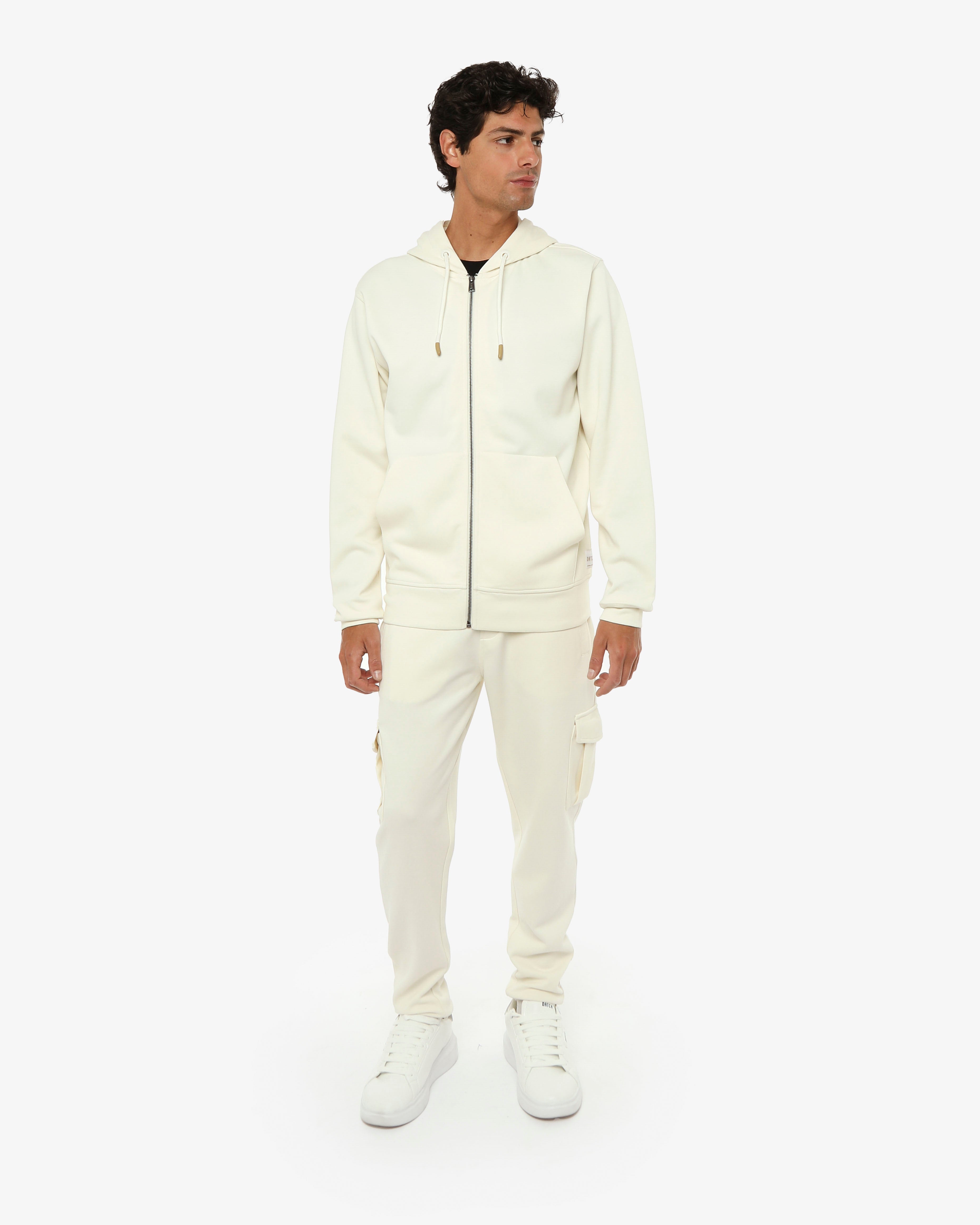 Felpa zip frontale, con cappuccio cotton