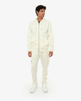 Felpa zip frontale, con cappuccio cotton