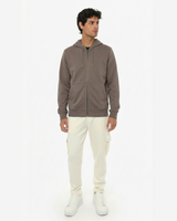 Felpa zip frontale, con cappuccio cotton