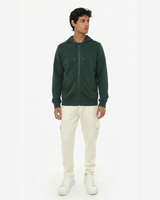 Felpa zip frontale, con cappuccio cotton