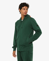 Felpa zip frontale, con cappuccio manica lunga