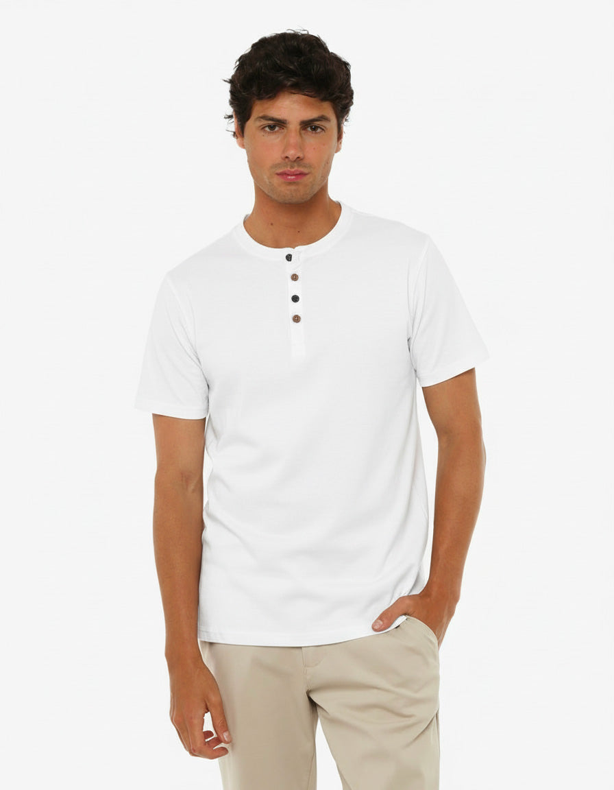 T-shirt cotone collo serafino