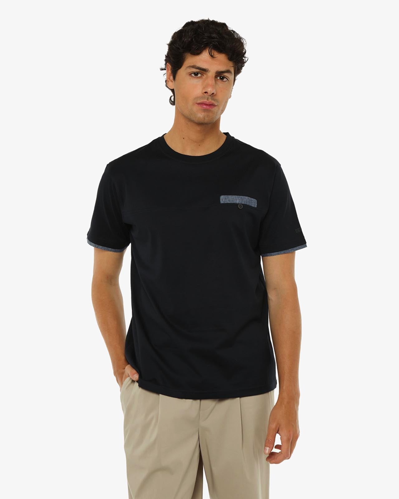 T-shirt girocollo, manica corta in cotone