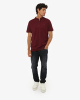 Polo collo serafino, manica corta in cotton