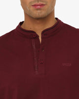 Polo collo serafino, manica corta in cotton