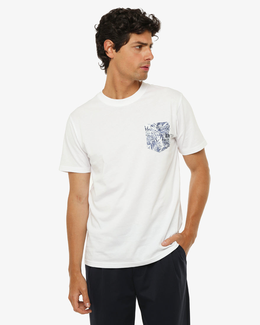 T-shirt con taschino floral