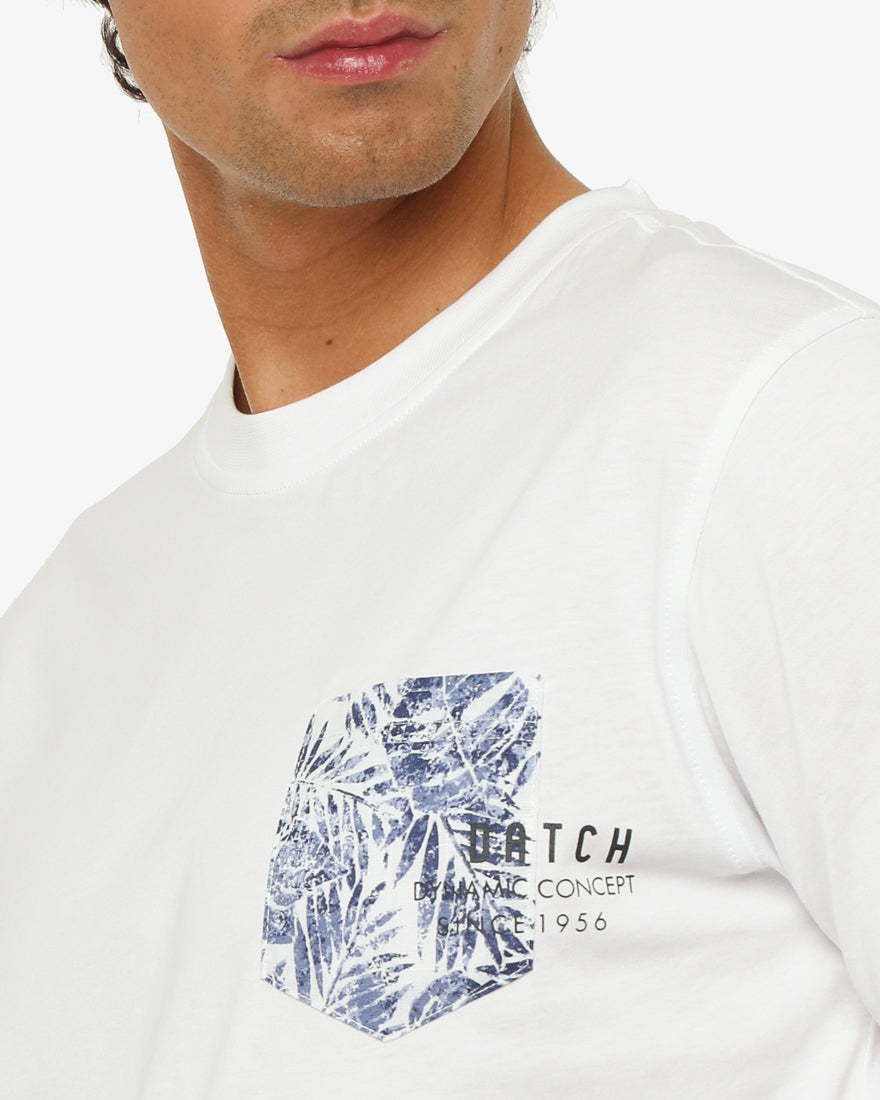 T-shirt con taschino floral