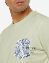 T-shirt con taschino floral