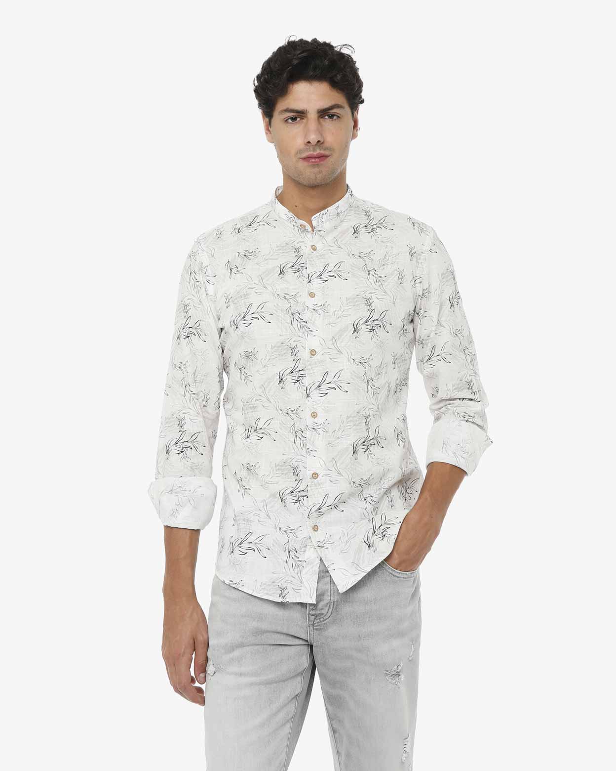 Camicia a fantasia manica lunga