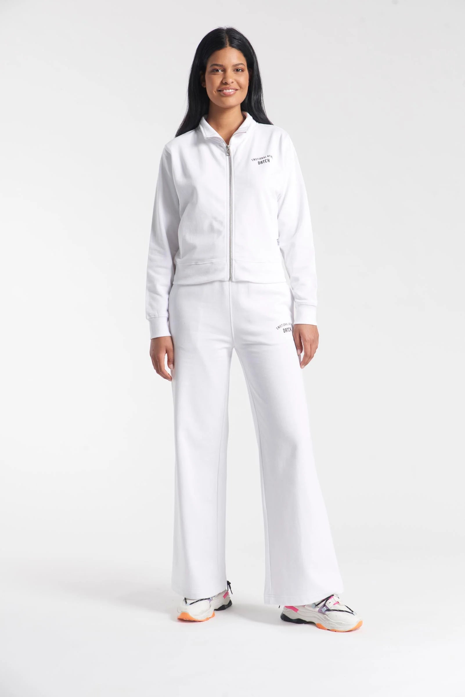 Felpa con zip con cappuccio e coulisse