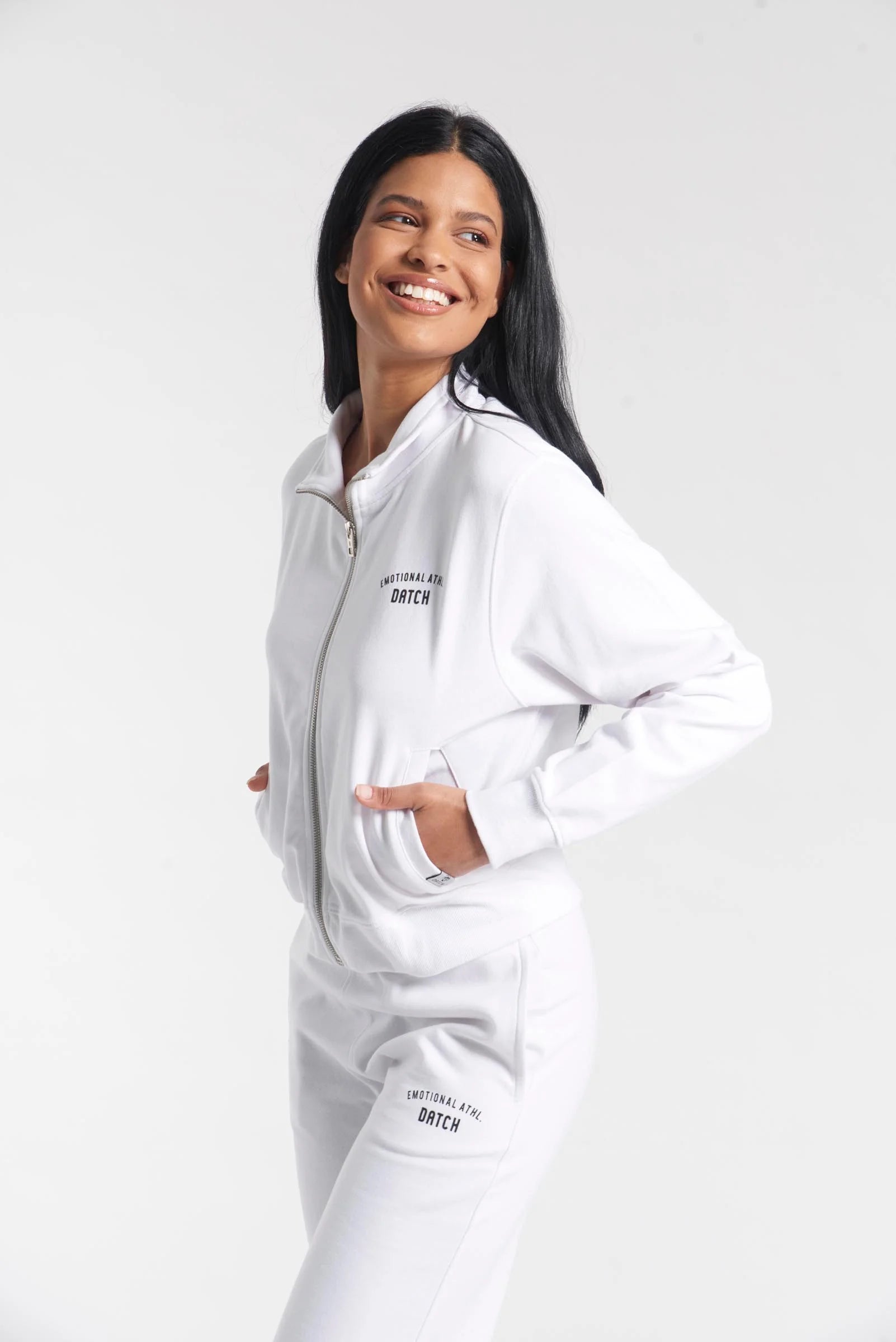 Felpa con zip con cappuccio e coulisse