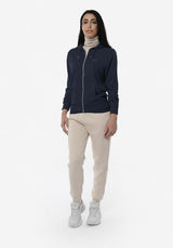 Felpa zip con cappuccio donna