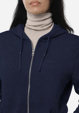 Felpa zip con cappuccio donna