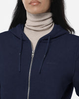Felpa zip con cappuccio donna