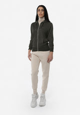 Felpa zip con cappuccio donna