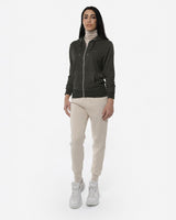 Felpa zip con cappuccio donna