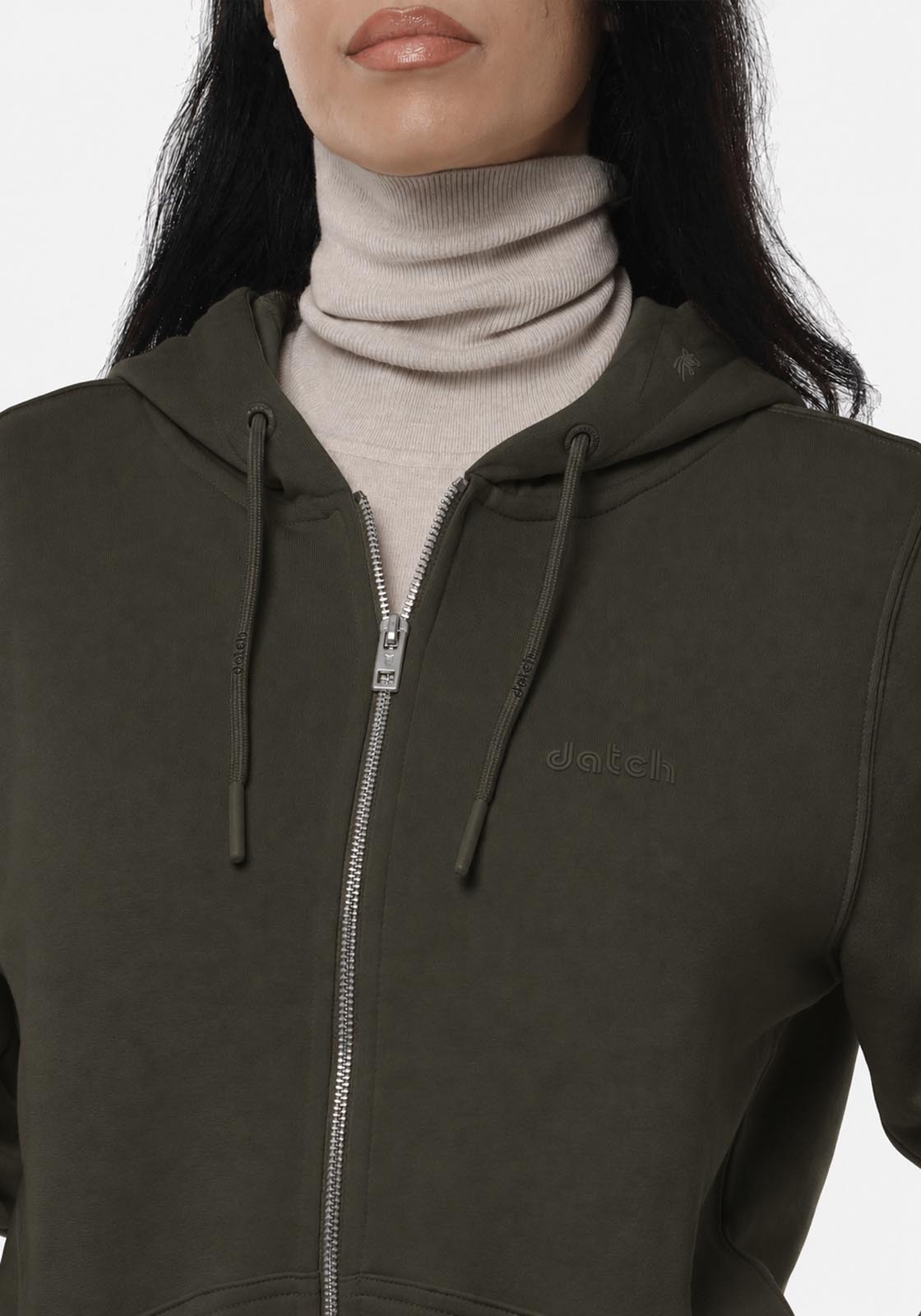 Felpa zip con cappuccio donna
