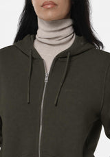Felpa zip con cappuccio donna