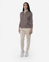 Felpa zip con cappuccio donna