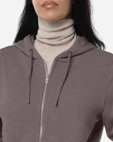 Felpa zip con cappuccio donna