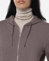 Felpa zip con cappuccio donna