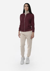 Felpa zip con cappuccio donna