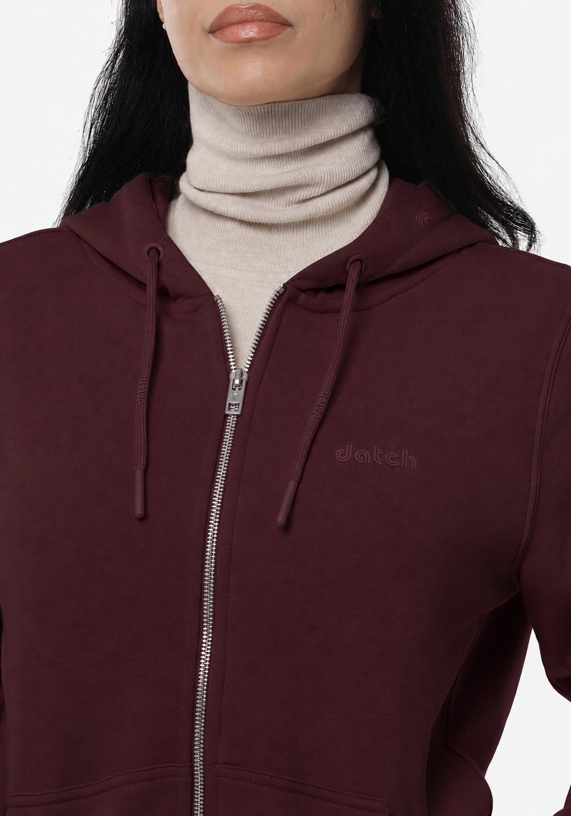 Felpa zip con cappuccio donna