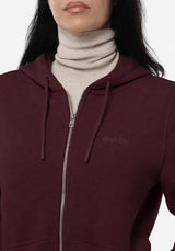 Felpa zip con cappuccio donna