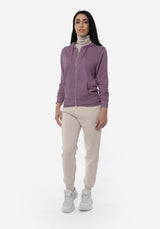 Felpa zip con cappuccio donna