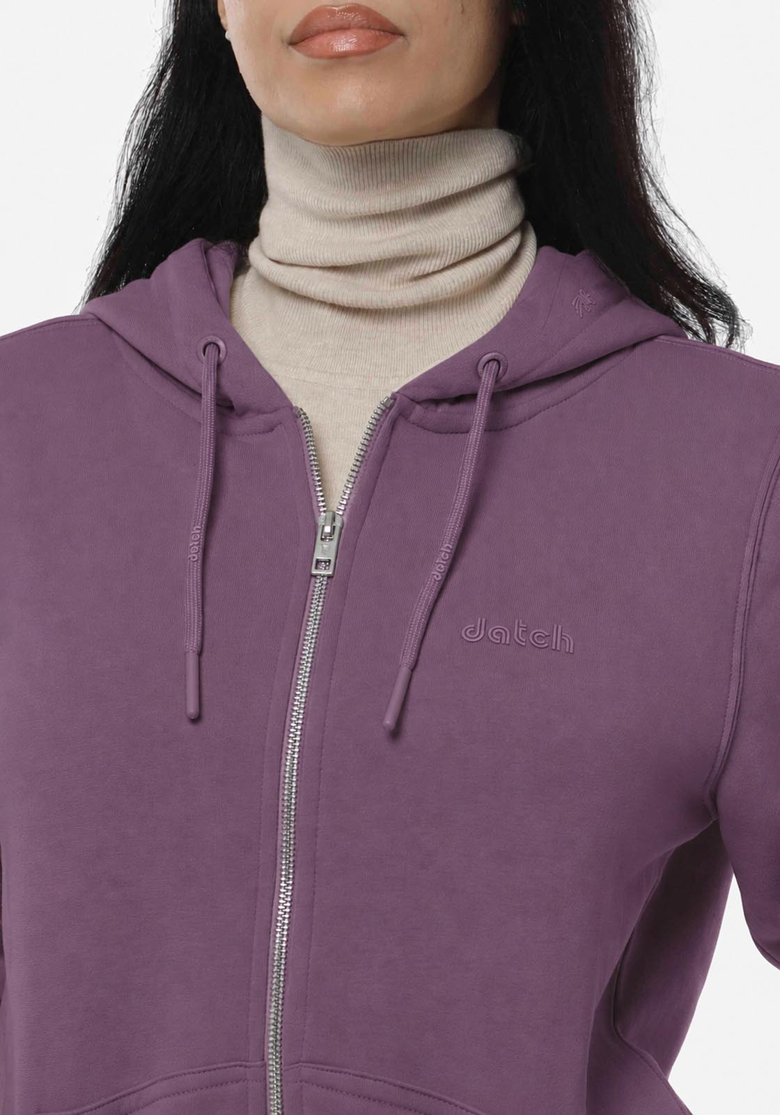 Felpa zip con cappuccio donna