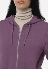 Felpa zip con cappuccio donna