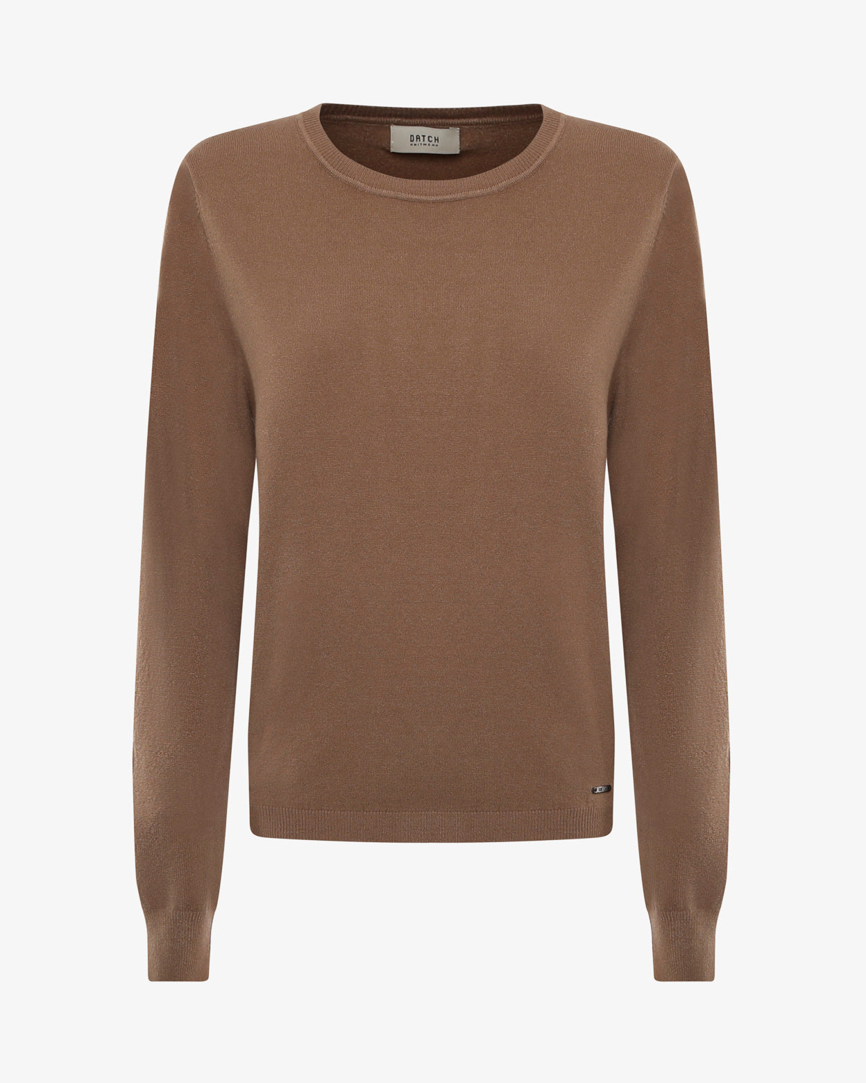 Maglia girocollo con collo a costine