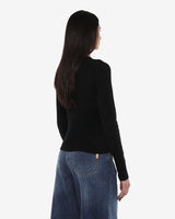 Maglia girocollo con collo a costine