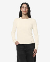 Maglia girocollo con collo a costine