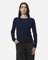Maglia girocollo con collo a costine