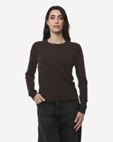 Maglia girocollo con collo a costine