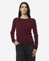 Maglia girocollo con collo a costine