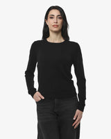 Maglia girocollo con collo a costine