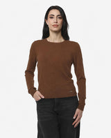 Maglia girocollo con collo a costine