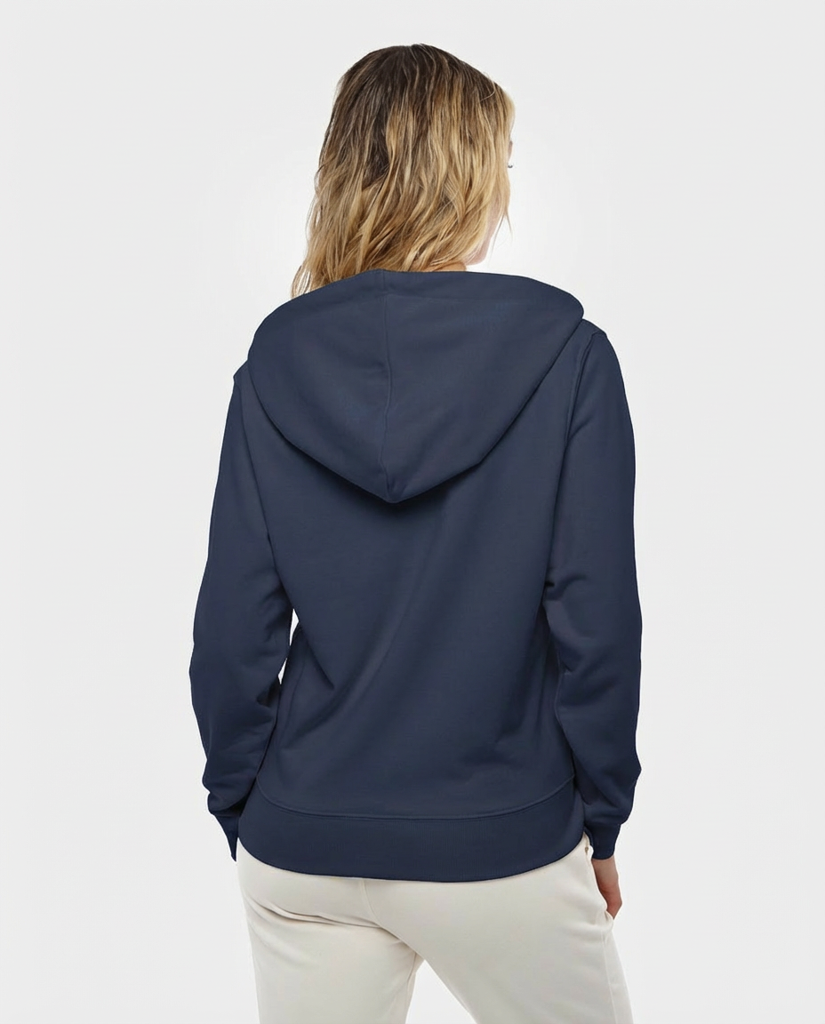 Felpa cotone zip frontale, con cappuccio