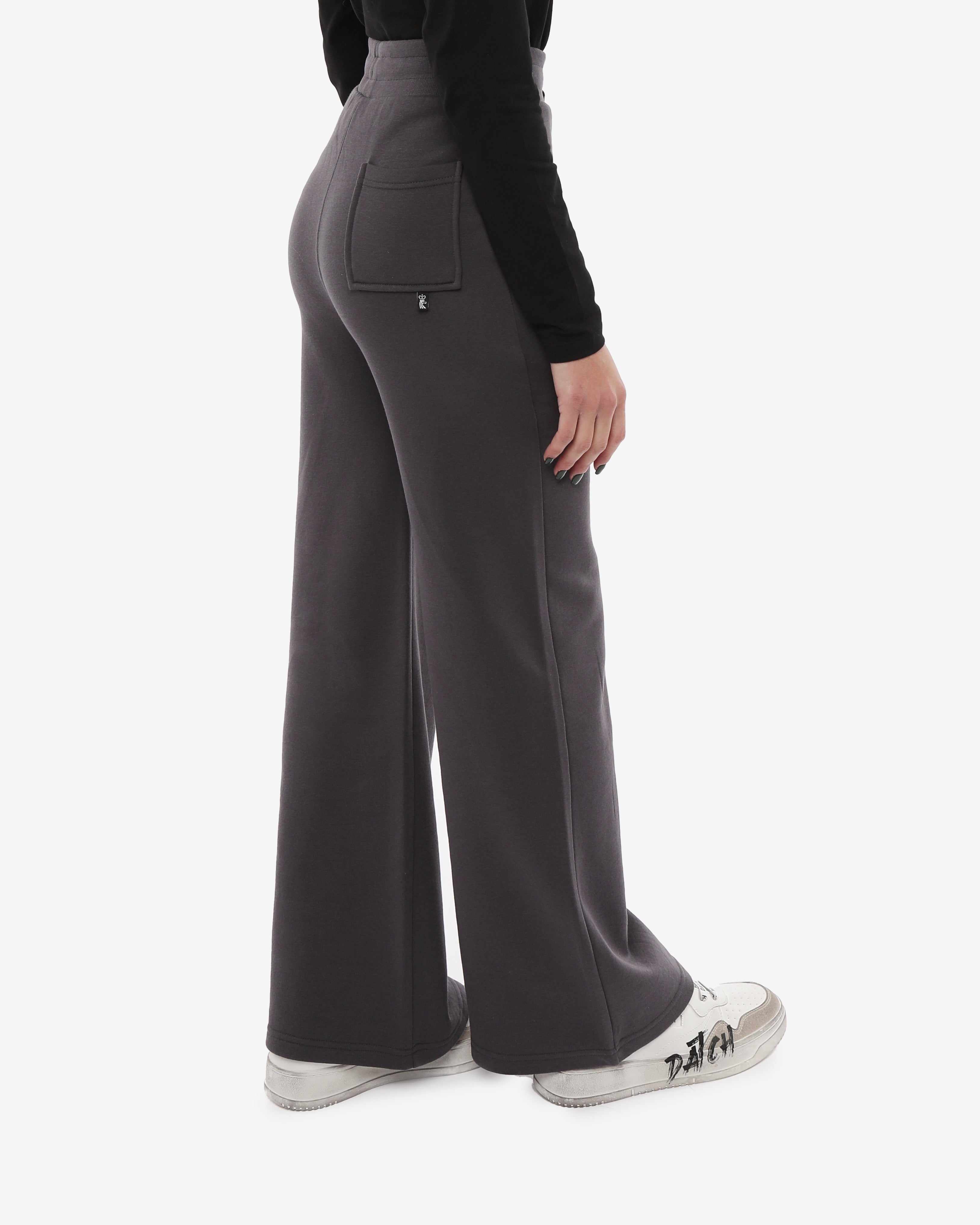 Pantalone felpa a gamba larga