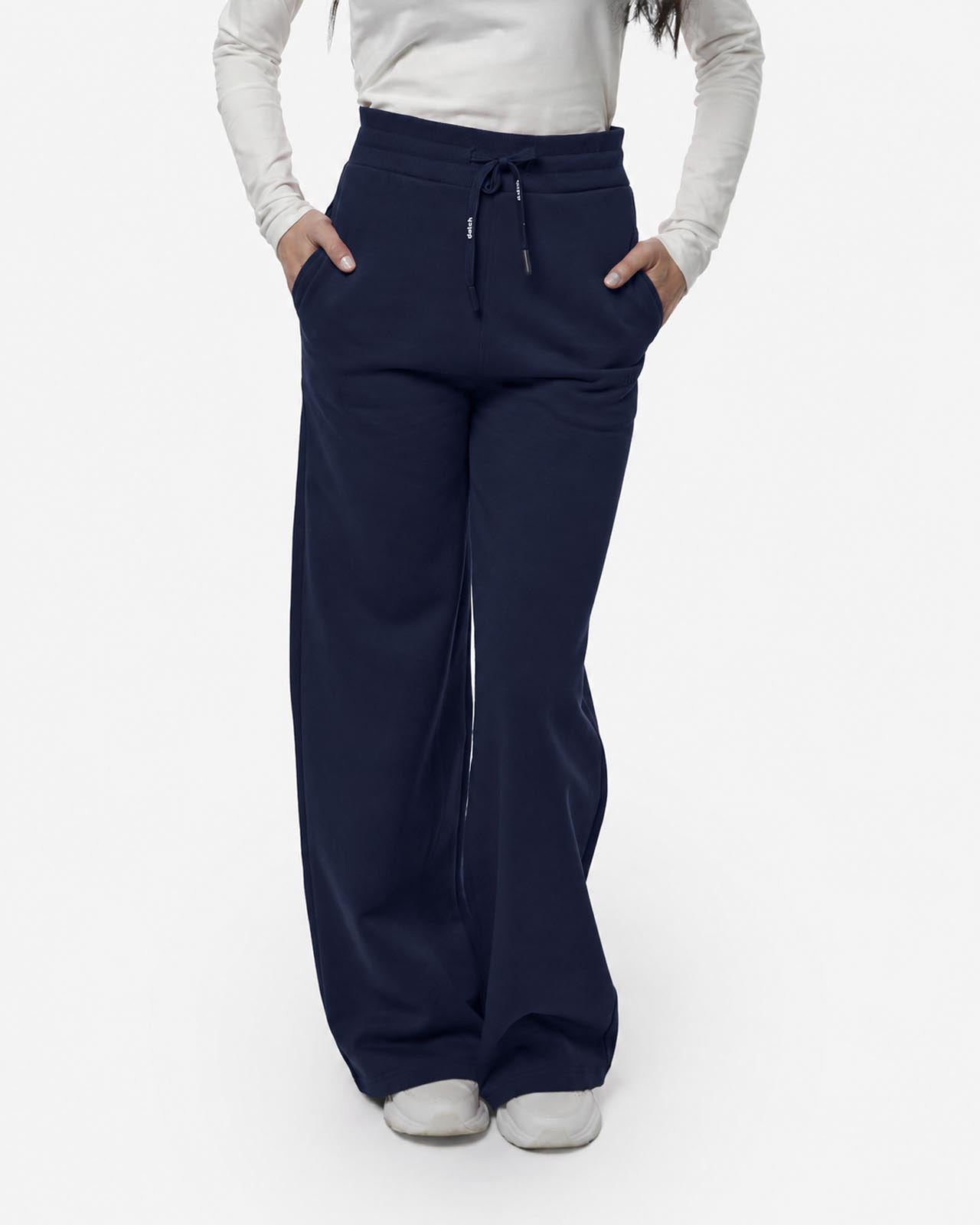 Pantalone felpa a gamba larga