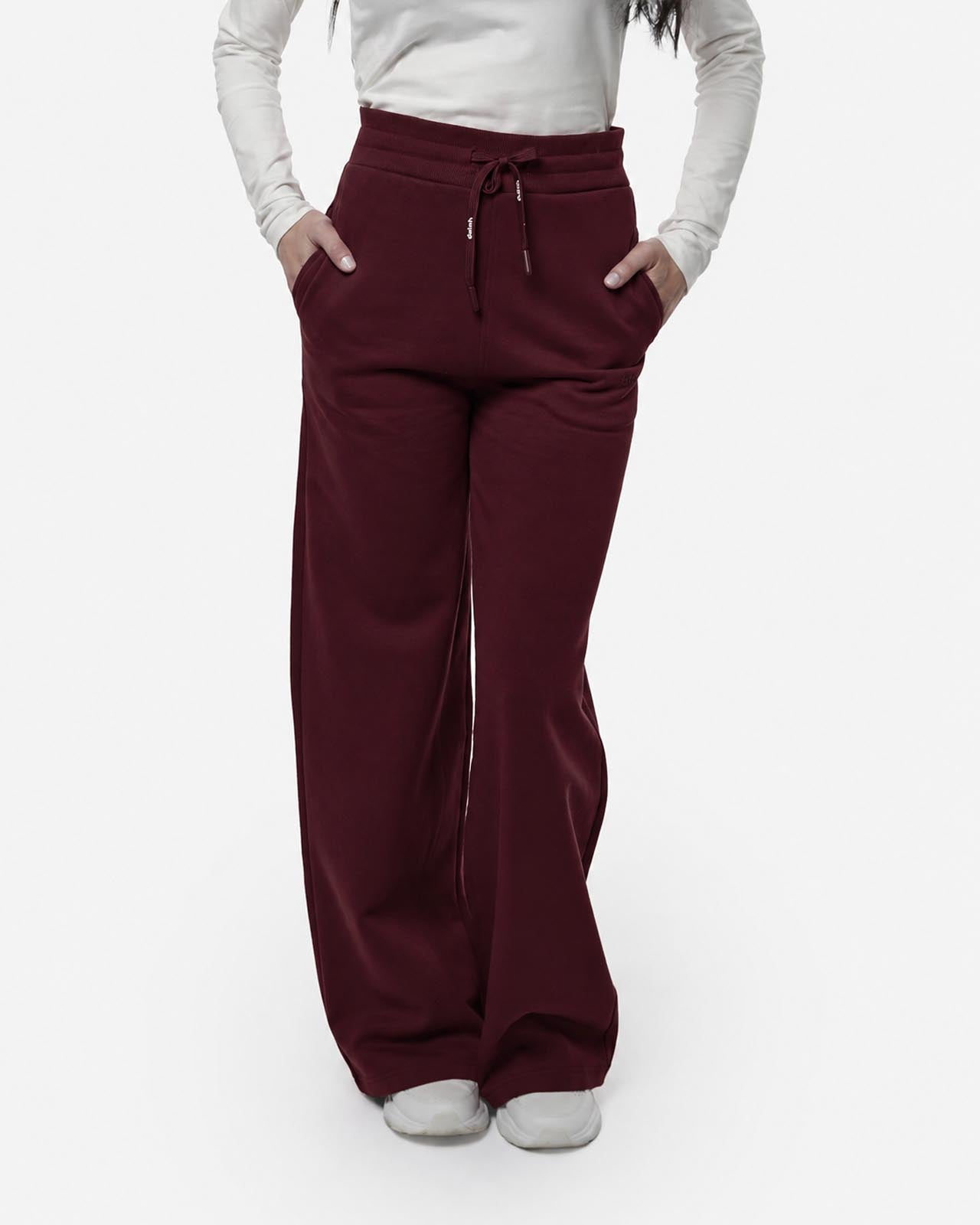 Pantalone felpa a gamba larga
