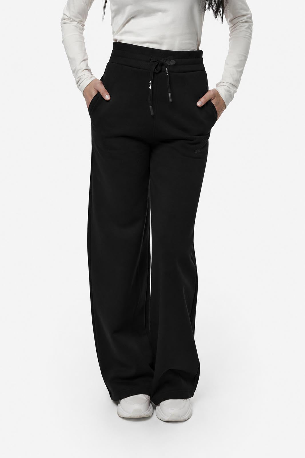 Pantalone felpa a gamba larga