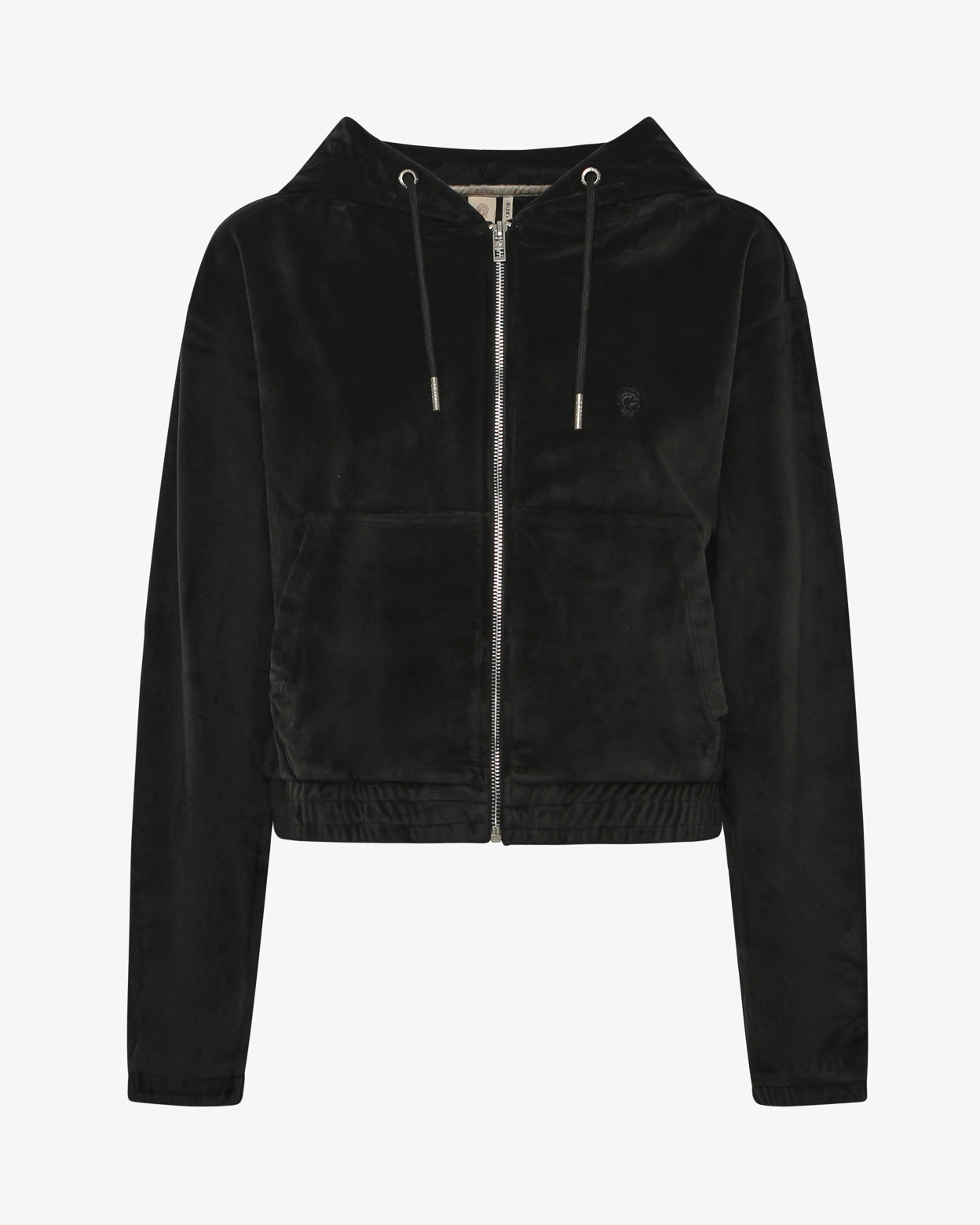 Felpa zip con cappuccio in ciniglia