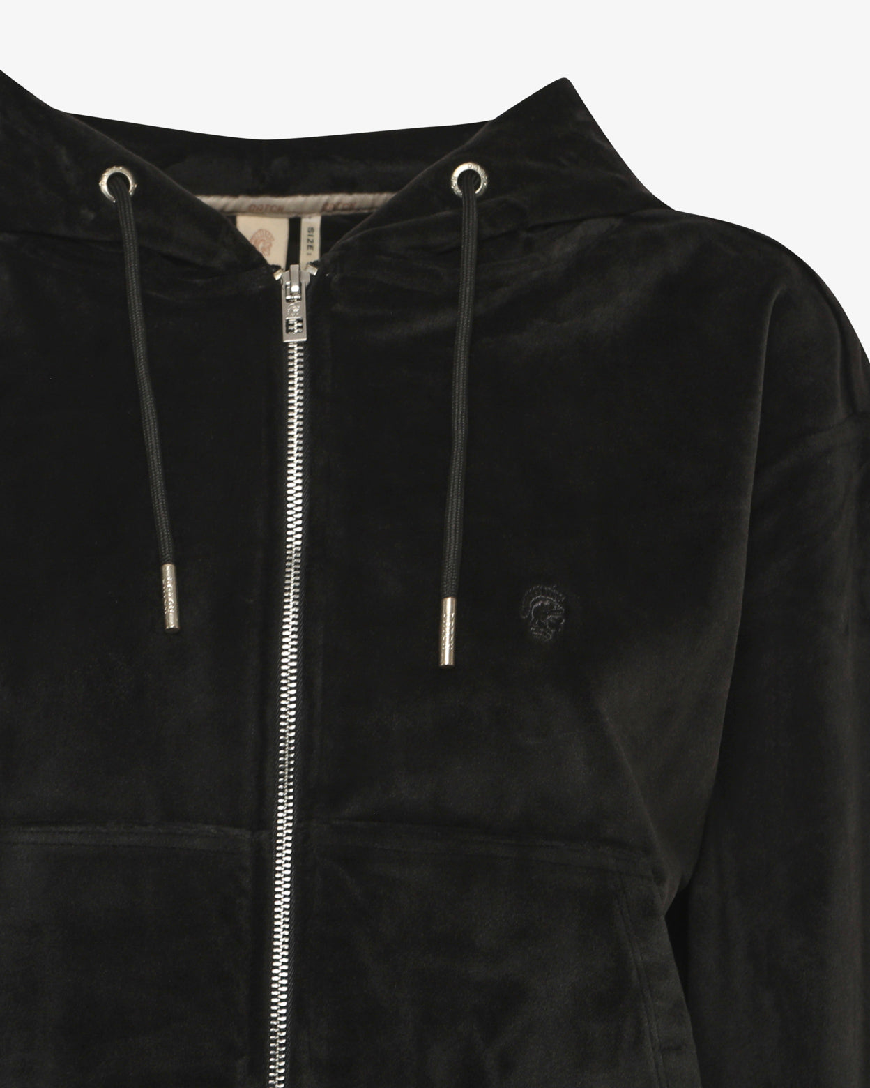 Felpa zip con cappuccio in ciniglia