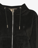Felpa zip con cappuccio in ciniglia