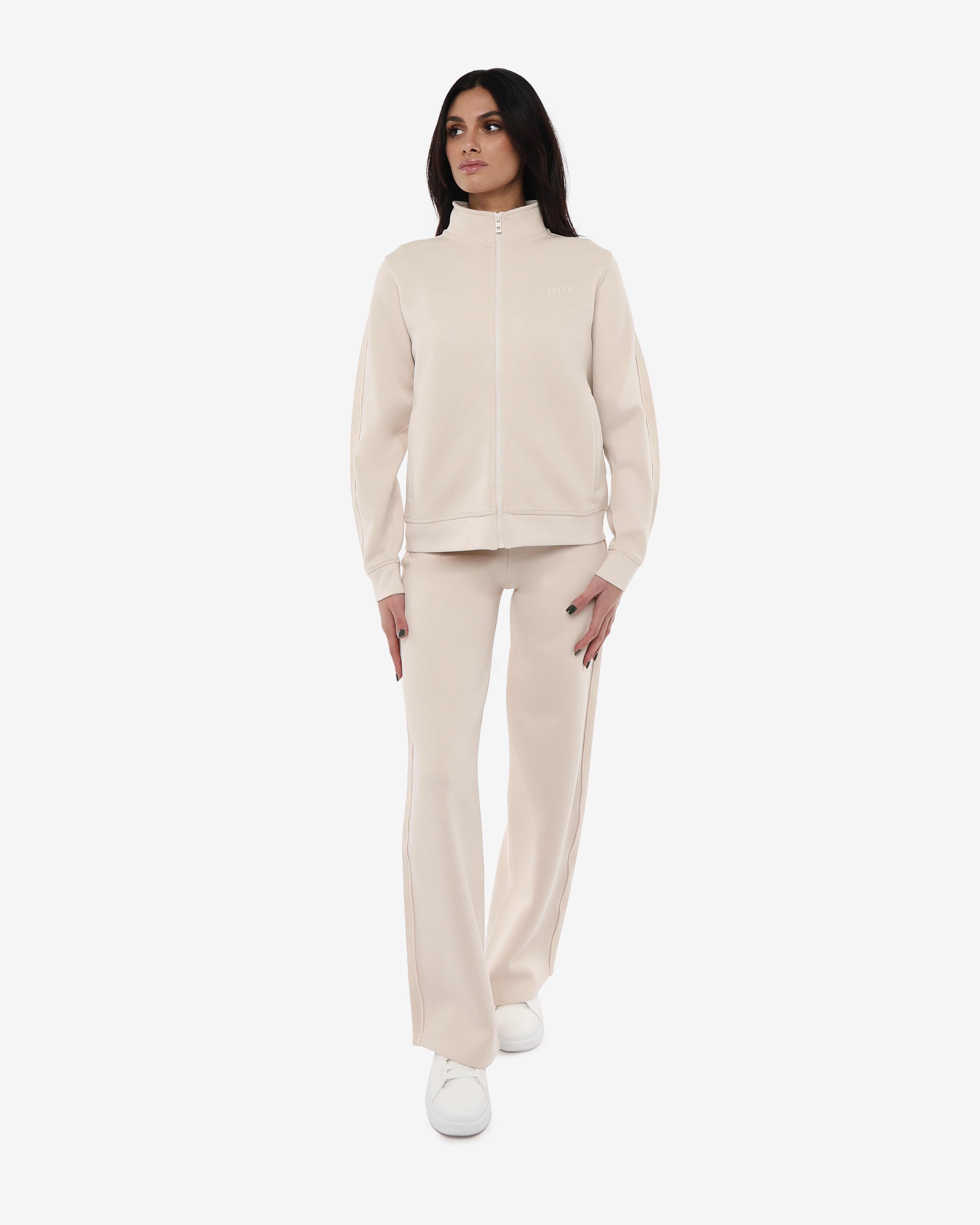 Felpa con zip e mezzo collo
